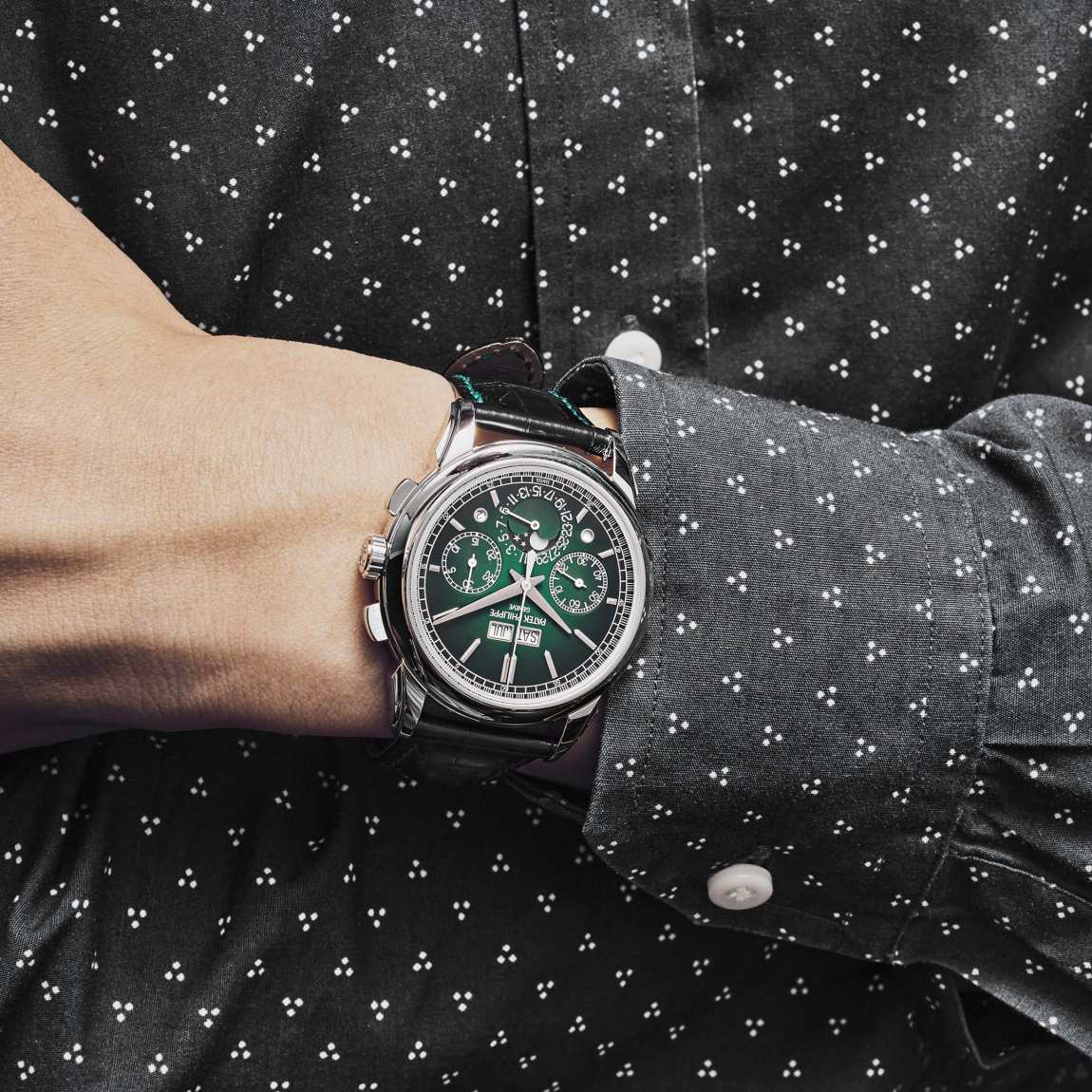Relógio Patek Perpetual Calendar Chronograph Platinum Green Diall - Acompanha Caixa e Certificado