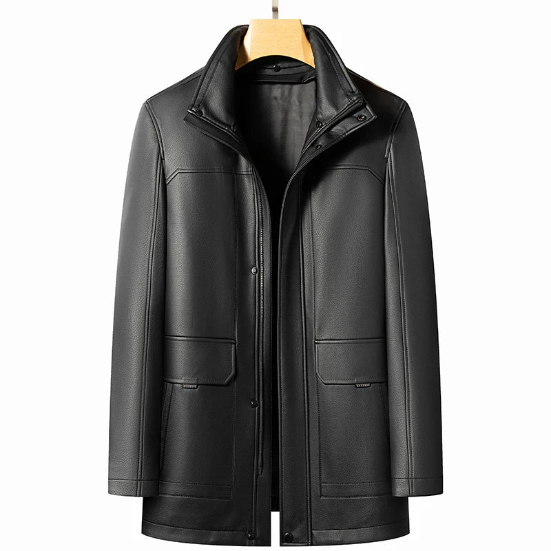 Genuine Leather & Mink Fur Coat